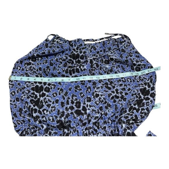 Derek Lam 10 Crosby Silk Crepe Halter Dress Blue Black Leopard Print Sz 6 - Picture 9 of 16